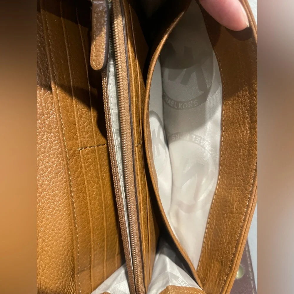 Michael Kors Cognac Leather Buckle Continental Wallet - Picture 8 of 8